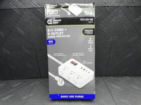 Lts-p05 Commercial Electric 8ft 6-outlet Surge Protector With 2 Usb-a And Usb-c White