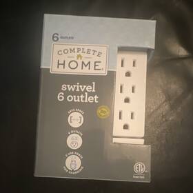 891671 Complete Home Swivel 6 Outlet Power Strip With Usb Ports White