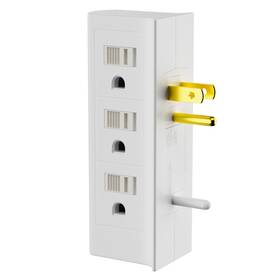 Fl-jc25 Conable 6 Outlets Splitter 6-outlet With Sliding Safety Covers Grounded Side Access