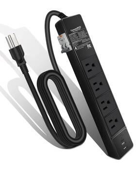 Connecrcd 921712036672 Gfci Power Strip With 4 Outlets And Usb Ports 2 Usb- 6ft Heavy Duty Surge
