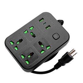 Coofine 798623238244 Power Strip For Overseas Travel Work Extension Cord With 4 Wide Universal Ou