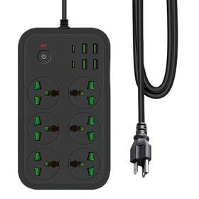 Coofine 798623238251 12 In 1 Power Strip With Usb C Universal Extension Cord 6 Wide Ac Outle