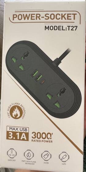 Coofine 798623238817 Us To Uk Plug Adapter Universal Power Strip With 2 Ac Outlets 3 Usb Ports