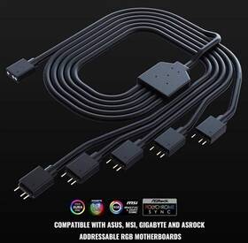 Mfx-awhn-1nnn5-r1 Cooler Master Argb 1-to-5 Splitter Cable 3-pin Led Connector 58 Cm
