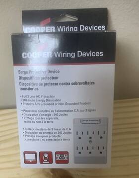 Cooper 032664557613 Type - 6-outlet Pro Surge Protector White