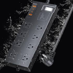 Covozon 445039493431 Surge Protector Power Strip Waterproof Outdoor Extension Cord Multiple Outlets