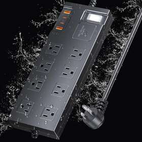 Covozon 696230518158 Surge Protector Power Strip Waterproof Outdoor Extension Cord Multiple Outlets
