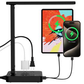 Ves4342 Cozoo Power Strip With Led Desk Lamp 2 Outlets Usb Ports A C 3 Modes Level To