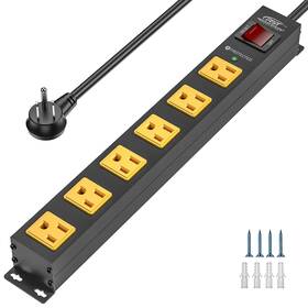 2100j Crst 605832321073 6 Outlet Surge Protector Power Strip With Switch 15a/1875w Metal Heavy