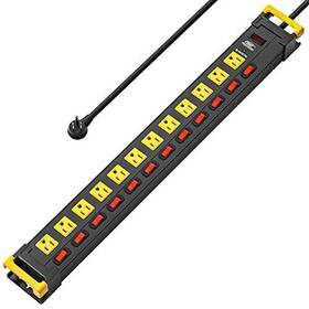 Crst 645716932018 12 Outlets Long Power Strip 9 Ft Cord Metal Surge Protector With