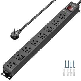 2100j Crst 645716932070 8 Outlet Metal Heavy Duty Power Strip Surge Protector 6ft