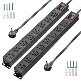 2100j Crst 686654519138 2 Pack 8 Outlet Metal Heavy Duty Power Strip With Switch S