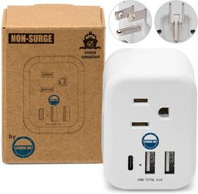 Cruise On 197644836062 Approved Power Strip Foldable Non Surge Protector Travel