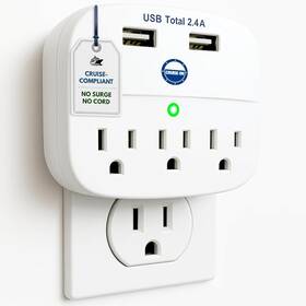 Cruiseon61 Cruise On 313050327325 Approved Power Strip - Non Surge Protector For Ship With 2 Usb Out