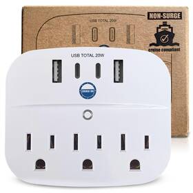 Cruiseon65 Cruise On 735203054504 Approved Non Surge Power Strip 2 Usbc Usb 3 Ac - Essentia