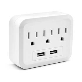 Tg215tric Cyan Box Outlet Extender Surge Protector With 3-multi Plug And 2 Usb Po Tg215tric Cyan Box Outlet Extender Surge Protector With 3-multi Plug And 2 Usb Po
