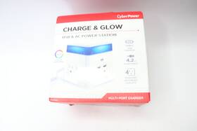 Ps406uc Cyber Power Charge And Glow Usb Ac Station 4-outlet 4-usb 1 Usb-c 6-ft