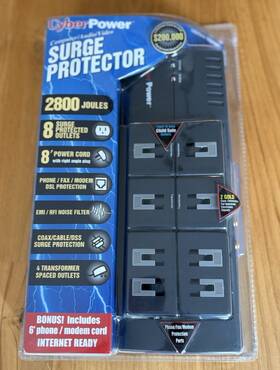 1875 Cyberpower 649532010851 Surge Protector Computer/audio/video Model 1085 2800 Joules Watt