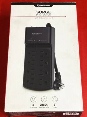 Cyberpower 649532934447 Cyber Power Professional 8 Outlet Surge Protector With 8ft Foot Cord