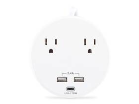 P205uc Cyberpower 2-outlet Round Surge Protector With 2x Usb-a And 1x Usb-c Port