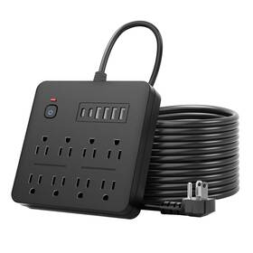 Czyjprl 612715327602 6 Ft Flat Plug Surge Protector Power Strip 8 Multiple Ac Outlets With Usb P