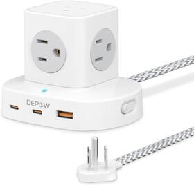 1700j Depow 705353679155 Power Strip Tower With Usb-c Small Surge Protector 5 Ft Extension Cord