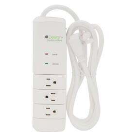 Design 051791689134 Pop Up 7 Outlet Surge Protector With 6ft Cord In White