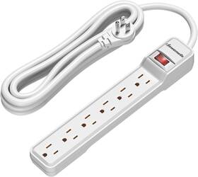 Dewenwils 445038691692 6-outlet Power Strip Surge Protector 15ft Long Extension Cord Low Pr