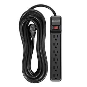 Dewenwils 445040527569 25 Ft. 6-outlet Surge Protector Power Strip 500 Joules Black