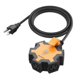 Dewenwils 711181710274 5-outlet Industrial Heavy-duty Power Strip With 6 Ft. Extension Cord For Indoor