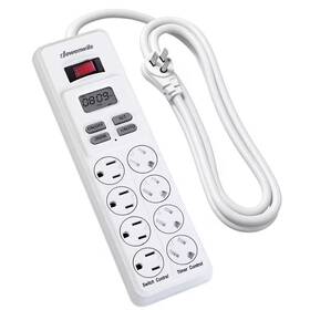 Dewenwils 744110519358 Mechanical Indoor Timer Power Strip With 8-outlets Countdown Flat Plug 6 Ft