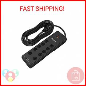 Gg21 Dewenwils 10-outlet Surge Protector Power Strip With 4 Usb Ports 15 Ft Long Ext