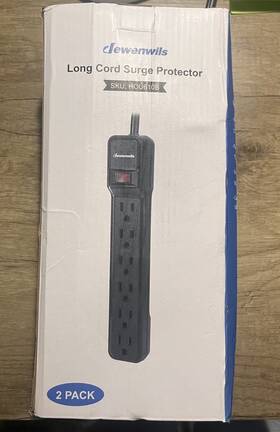 Hou610b Dewenwils 2-pack 10ft Power Strip Surge Protector 6-outlet 10 Foot Black