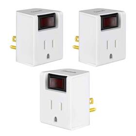 Hous13a Dewenwils Grounded Single Port Power Adapter With On/off Switch 3 Prong 3-pack