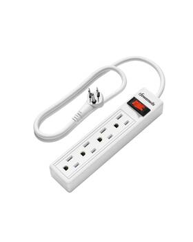 Lpu4a Dewenwils 4 Outlets Power Strip 2ft Short Cord With Flat Angled Plug White