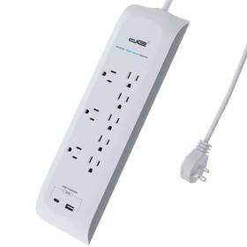 Digital Energy 711182003245 6 Ft. 8-outlet Power Strip Surge Protector With 2 Usb Ports