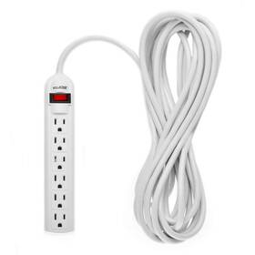 Digital Energy 812376013627 6-outlet Surge Protector Power Strip With 15 Foot Long Extension Cord White F