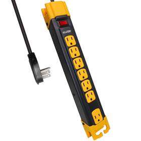 Digital Energy 840140392784 7 Outlet Metal Surge Protector Power Strip Built In Cord Management 6-ft Exte