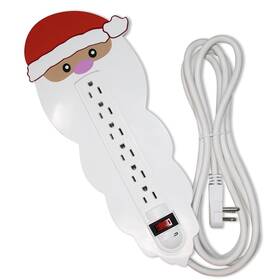 Digital Energy 840140396188 Christmas Santa 6 Outlet Power Strip Surge Protector For Holiday Decorations
