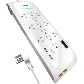 Dee1-1124 Digital Energy 12 Outlet 25-ft 4200 Joules Surge Protector Power Strip With 2