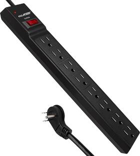 Dee1-1212 Digital Energy 8 Outlet Surge Protector Power Strip - 15 Amp Ft Black