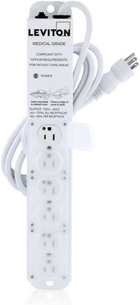 Direct 313055477483 Medical Grade Power Strip 15-amp 125-volt 6-outlets 7-feet Cord Length 5