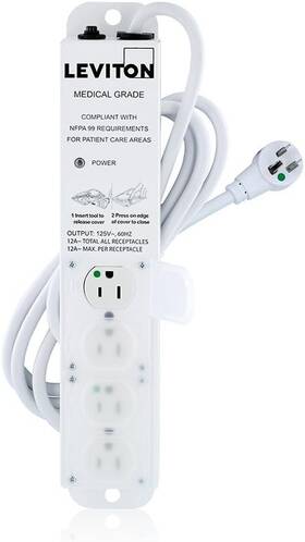 Direct 313086223288 5304m-1n7 Medical Grade Power Strip 15-amp 125-volt 4-outlets 7-feet Cord