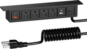 Direct 313105070046 Under Desk Power Strip With Usb-c 20w Mount Outlet 6ft Spring Cord 4