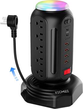 Direct 445053040055 Multiple Plug Pd 30w Fast Charging Power Strip With Surge Protector Rgb Night
