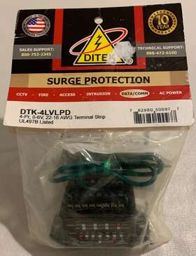 Dtk-4lvlpd Ditek 4lvlpd Surge Protector 4-pr 0-6v 22-16awg Terminal Strip