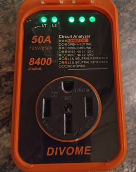 Df-02 Divome Rv 50 Amp Surge Protector - Circuit Analyzer Waterproof Cover