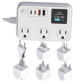 409-20w Dongguan Jiushang Electronic Co. Ltd 350w Conversion Plug International Travel Converter With 2 Usb And Usb-c