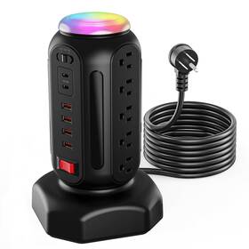 Dyssipative 747302685329 Pd 30w Fast Charging Power Strip With Surge Protector Rgb Night Light 15 O