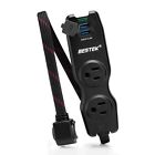 Bj-2001-bk Ebay Bestek 2 Outlet Portabel Travel Power Strip Surge Protector Dual Usb Plug